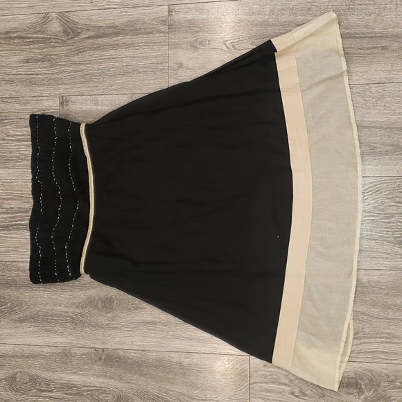 photo - The Limited Strapless Dress Midi Black and Tan Brown - Picture 3 of 17